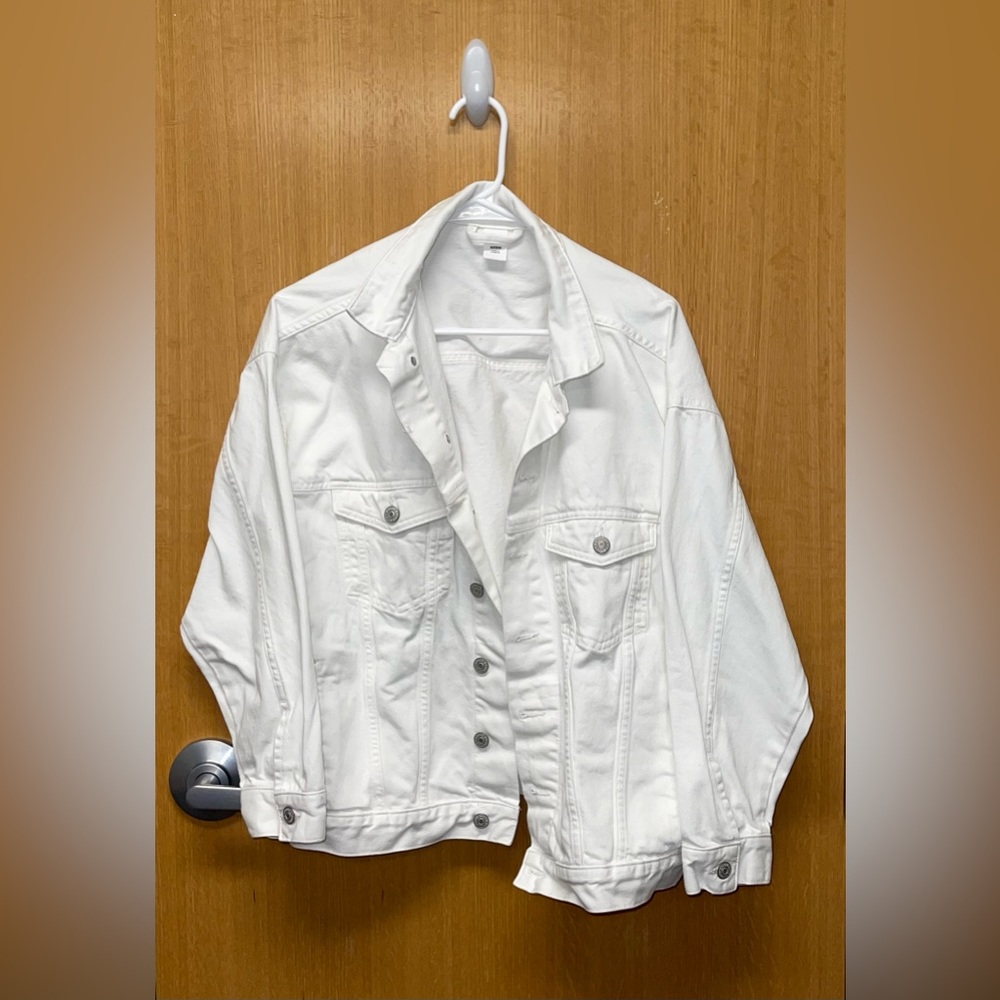 H&M White Oversized Denim Jacket